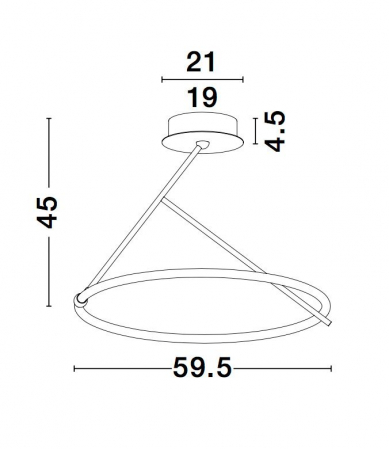 Plafoniera moderna cerc LED dimabil Loch Ø60 cm, stil minimalist alb cu negru, 9892161 - Novaluce [5]