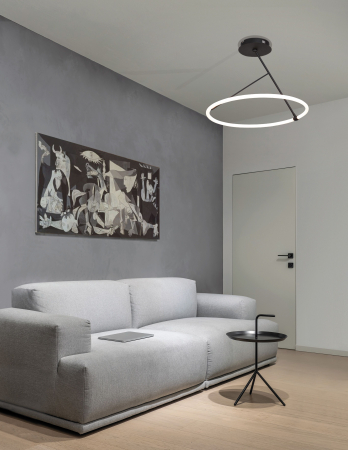 Plafoniera moderna cerc LED dimabil Loch Ø60 cm, stil minimalist alb cu negru, 9892161 - Novaluce [4]