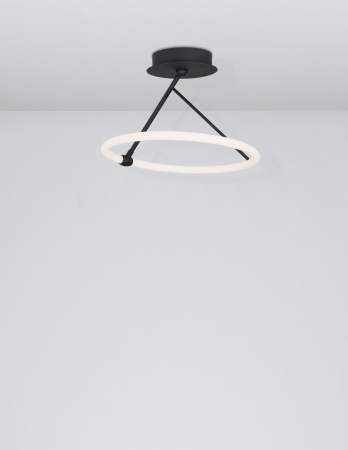 Plafoniera moderna cerc LED Loch Ø38 cm, stil minimalist alb cu negru, 9892162 - Novaluce [1]