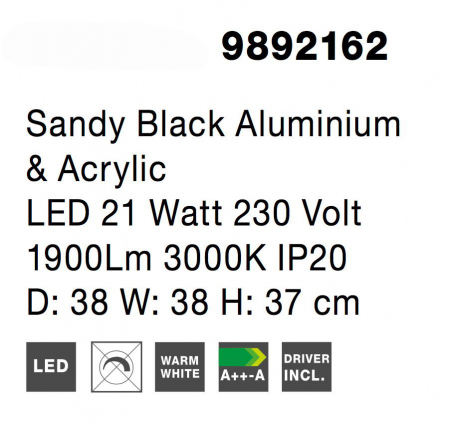 Plafoniera moderna cerc LED Loch Ø38 cm, stil minimalist alb cu negru, 9892162 - Novaluce [5]