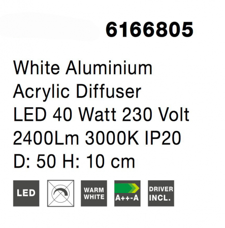 Plafoniera moderna rotunda LED alba/gri Gonca Ø40/50 cm, aluminiu & acril, 7165201 - Novaluce [6]