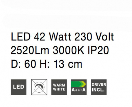 Plafoniera moderna rotunda LED Rondo Full Ø60 cm, metal maro/gri/negru/alb, 6167207 - Novaluce [3]