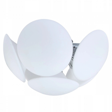 Plafoniere LED - Plafoniera moderna semi-rotunda Rosalva 50x50 cm 5 becuri, sticla/metal crom, AZ 0345 - Azzardo