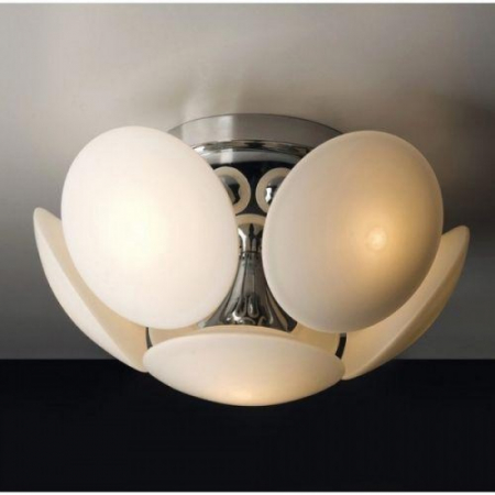 Plafoniera moderna semi-rotunda Rosalva 50x50 cm 5 becuri, sticla/metal crom, AZ 0345 - Azzardo [6]