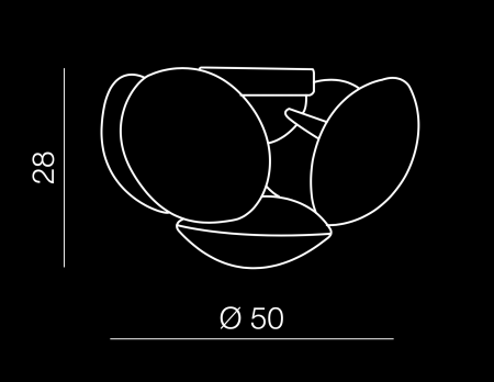 Plafoniera moderna semi-rotunda Rosalva 50x50 cm 5 becuri, sticla/metal crom, AZ 0345 - Azzardo [5]