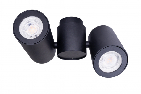 Spot negru aplicat 2 surse de lumina ajustabile Margo 21x15 cm din metal, C0114 - Maxlight [2]