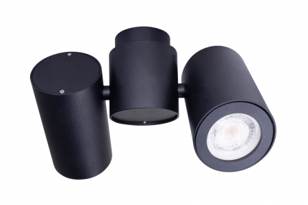 Spot negru aplicat 2 surse de lumina ajustabile Margo 21x15 cm din metal, C0114 - Maxlight [5]