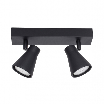 Promotii - Plafoniera neagra/alba liniara Zena, din metal, cu 2 spoturi ajustabile, 9155812 - Novaluce