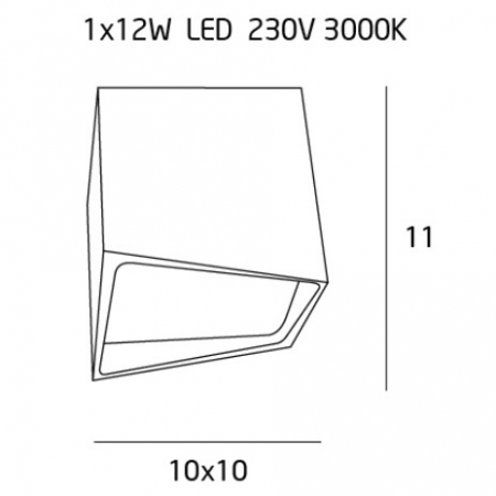Spot negru LED baie Madoli 10x10x11 cm metal/acril IP44, C0144 - Maxlight [1]