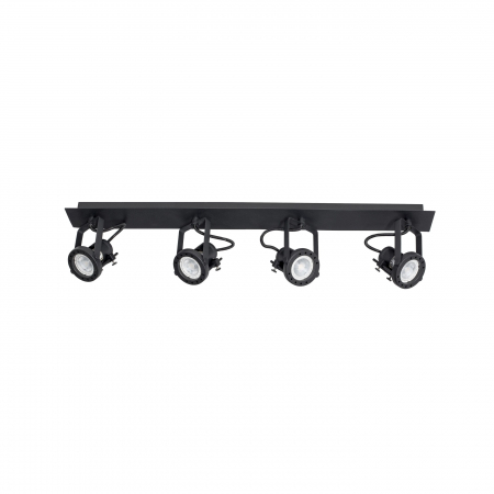Promotii - Plafoniera neagra liniara Pontus, din metal, cu 2/4 spoturi ajustabile, 9155103 - Novaluce