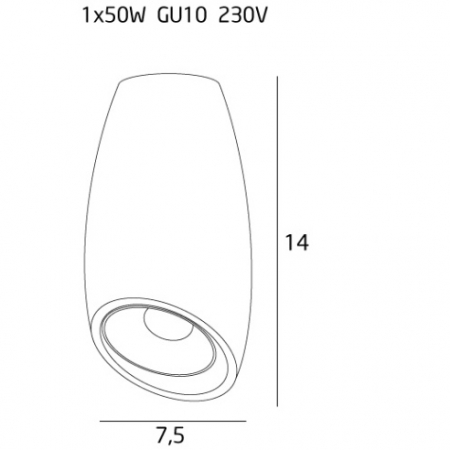 Spot negru aplicat Liraz Ø 7,5 cm din metal, C0159 - Maxlight [3]