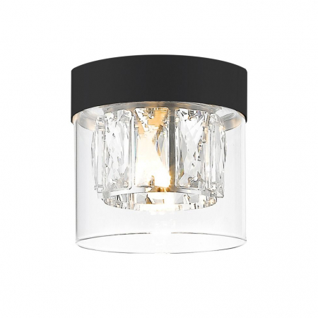 Produse - Spot negru/transparent cu cristale GEM Ø11 cm, design glam sticla/metal, 003064-011297 - Zumaline