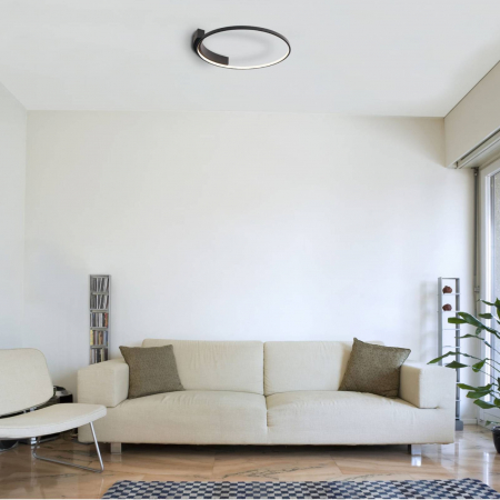 Plafoniera neagra Vela LED, rotunda, 40x40 cm, design minimalist, C0199 - Maxlight [1]