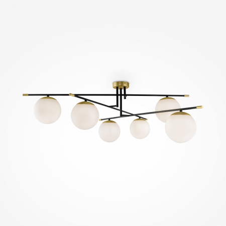 Lustre - Plafoniera Nostalgia MOD048CL-06G, 6xE14, alba+neagra+aurie, IP20, Maytoni