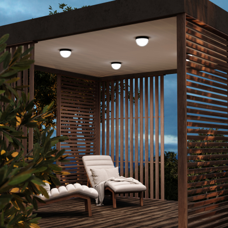 Plafoniera pentru exterior LED Mon O438CL-L12GF3K, 12W, 1100lm, lumina calda, IP65, grafit, Maytoni [1]