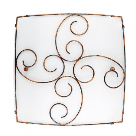 Plafoniere LED - Plafoniera patrata alba cu model Nisha, 30x30/40x40 cm, din sticla, 631036 - Novaluce