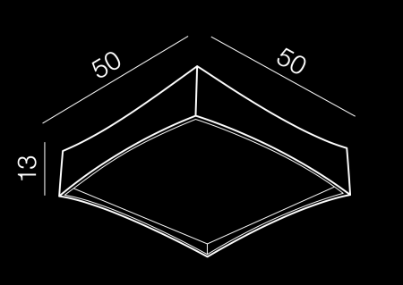 Plafoniera patrata alba dimabila LED Negen 50x50 cm design modern, otel/acril, AZ 2625 - Azzardo [1]