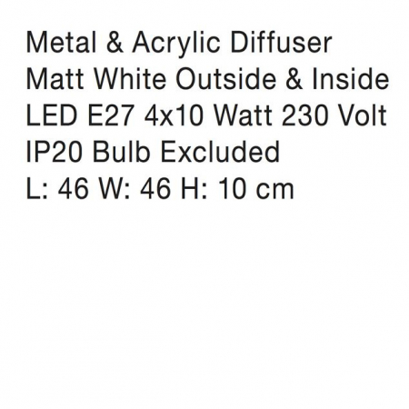 Plafoniera patrata diverse culori Sisko 36x36/46x46 cm, din metal, 866602 - Novaluce [11]