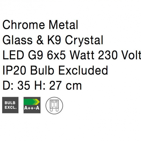 Plafoniera premium rotunda eleganta Akio, Ø 35 cm, baza metal cu elemente din sticla, 9180892 - Novaluce [8]