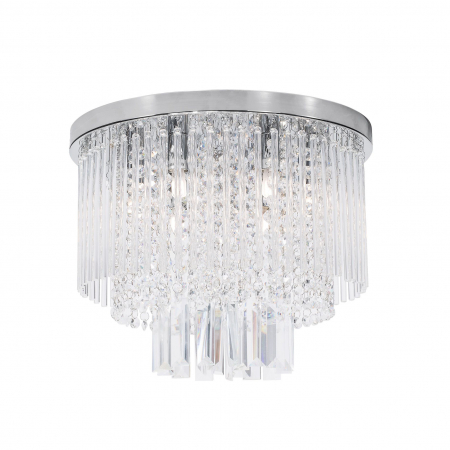 Plafoniere LED - Plafoniera premium rotunda eleganta Akio, Ø 35 cm, baza metal cu elemente din sticla, 9180892 - Novaluce