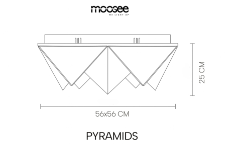 Plafonieră Pyramids 56x56x25 cm, Auriu - Moosee [6]