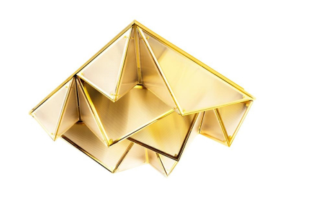 Plafoniere LED - Plafonieră Pyramids 56x56x25 cm, Auriu - Moosee