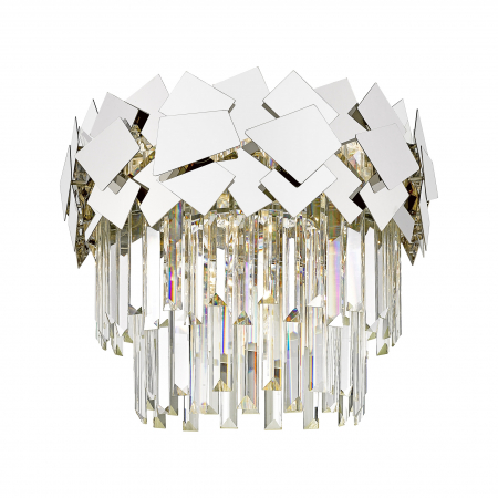 Plafoniere LED - Plafoniera argintie glam cu cristale QUASAR Ø41 cm, metal/sticla, 003064-011272 - Zumaline