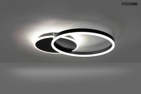 Plafonieră Rings 2 55x40x7,5 cm, Negru - Moosee [1]