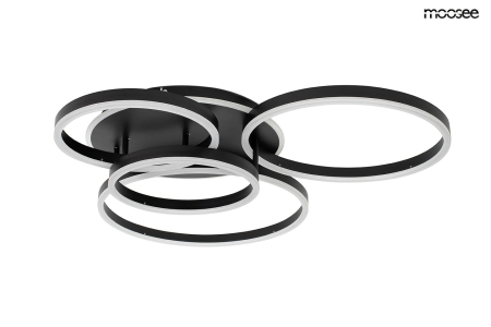 Produse - Plafonieră Rings 5 90x72x15 cm, Negru - Moosee