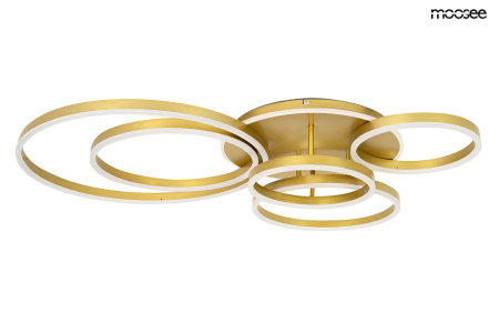 Plafoniere LED - Plafonieră Rings 6, Auriu - Moosee