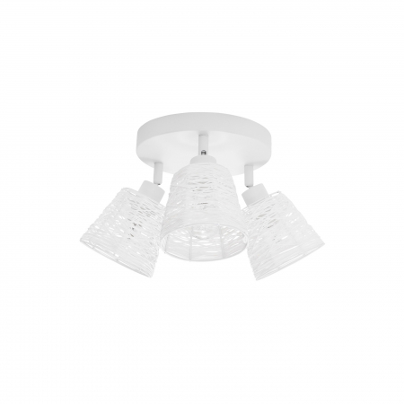 Plafoniere LED - Plafoniera rotunda alba ajustabila cu 3 surse de lumina Dipa, din metal, 9155423 - Novaluce