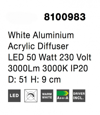 Plafoniera rotunda alba/neagra LED Anat 41/51/61 cm, design modern minimalist, 8100982 - Novaluce [8]
