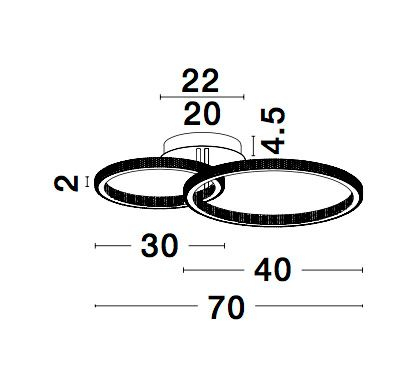 Plafoniera rotunda aurie cu cristale Baruch 70 cm, doua piese design modern, iluminare LED dimabila, 9011137 - Novaluce [4]
