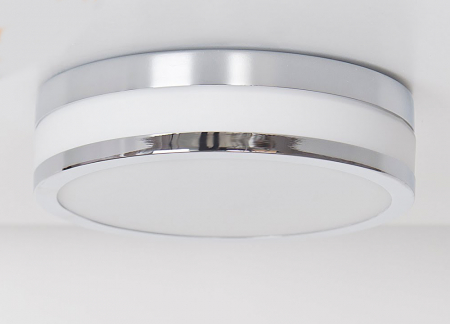 Plafoniera rotunda baie LED Sivan 22/30 cm, detalii metalice crom, sticla alba, AZ 2066 - Azzardo [4]