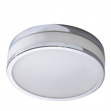 Lichidare stoc - Plafoniera rotunda baie LED Sivan 22/30 cm, detalii metalice crom, sticla alba, AZ 2066 - Azzardo