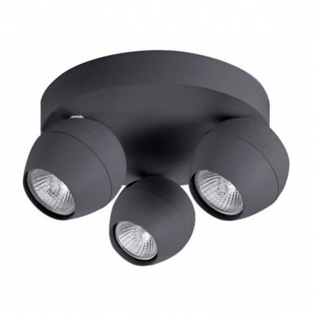 Plafoniere LED - Plafoniera rotunda cu 3 spoturi lumina reglabile Drest Ø21 cm, metal alb/gri, abajur rotund, AZ 1255 - Azzardo