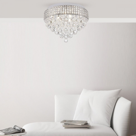 Plafoniera rotunda cu cristale CAPRI Ø40 cm stil glam, sticla transparenta/metal, 003064-011587 - Zumaline [1]