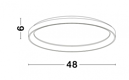 Plafoniera rotunda dimabila LED alba/neagra Naye 38/48/58 cm, design minimalist, 9853671 - Novaluce [12]