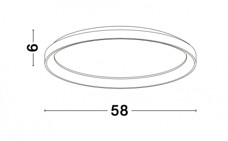 Plafoniera rotunda dimabila LED alba/neagra Naye 38/48/58 cm, design minimalist, 9853671 - Novaluce [14]