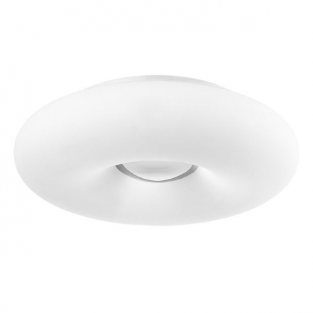 Plafoniere LED - Plafoniera rotunda din sticla alba Demo Ø 53 cm, metal cromat, 51011402 - Novaluce