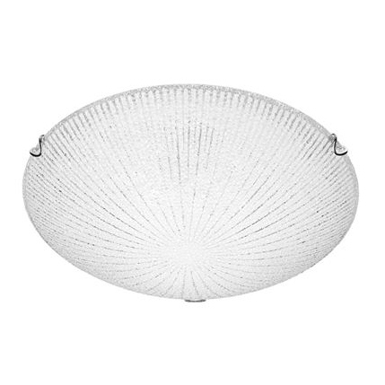 Promotii - Plafoniera rotunda Dipa Ø 30/40 cm, din sticla transparenta si alba structurata, 702202 - Novaluce