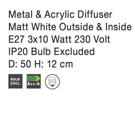 Plafoniera rotunda diverse culori Dima Ø 45/50 cm, din metal, 550406 - Novaluce [3]