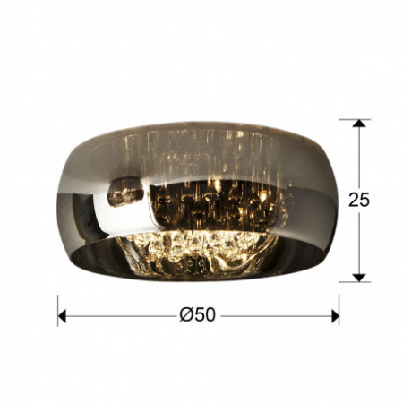 Plafoniera dimabila rotunda lux crom Paloma Ø 40/50 cm, din sticla, stil Murano, cu telecomanda, 507939D - Schuller [4]