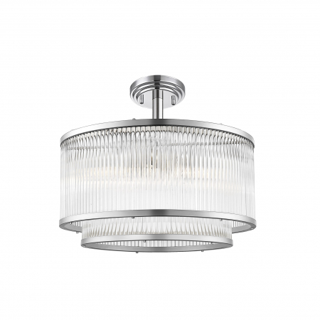 Promotii - Plafoniera crom tip candelabru sticla SERGIO Ø41,5 cm stil clasic, 003064-016819 - Zumaline