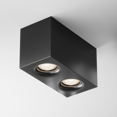 Plafoniere LED - Plafoniera Slim C013CL-02B, 2xGU10, neagra, IP20, Maytoni