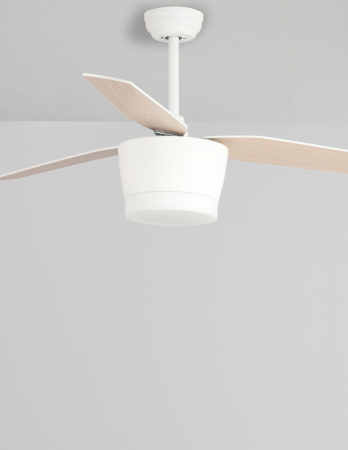 Plafoniera ventilator LED alb/maro Hema, baza din otel, lame din lemn, inaltime reglabila, 5260251 - Novaluce [9]