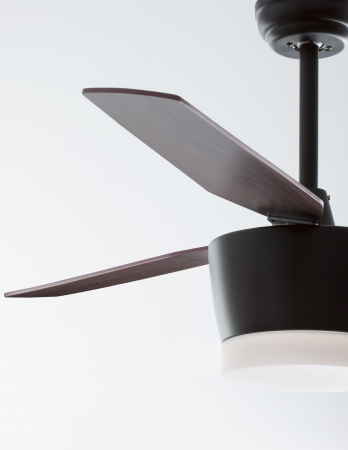 Plafoniera ventilator LED alb/maro Hema, baza din otel, lame din lemn, inaltime reglabila, 5260251 - Novaluce [4]