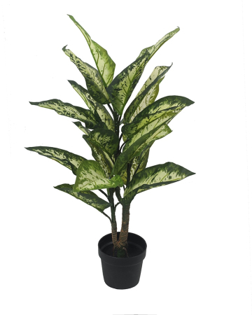 Produse - Plantă Decorativă Difenbachia 20x20x100 cm, Polietilenă Verde - Kare Design