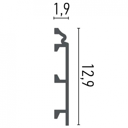 Plinta decorativa din polimer rigid HCR509 - 12.9x1.9x200 cm [1]
