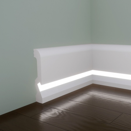 Produse - Plinta decorativa din polimer rigid S28 - 10x1.8x240 cm